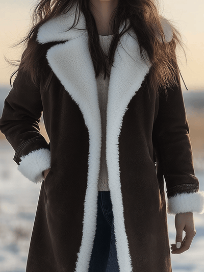 Comfortable And Warm Brown Sherpa Lined Coat