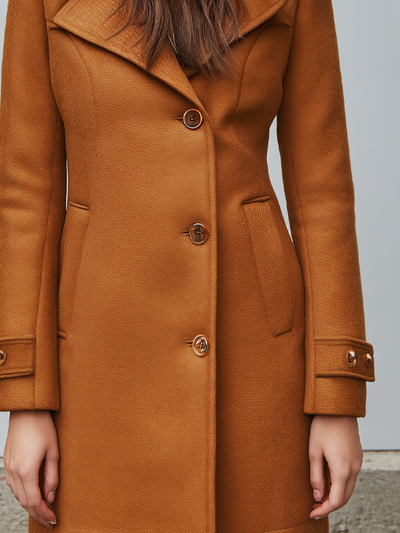 Vintage Fur Collar Wool Blend Coat