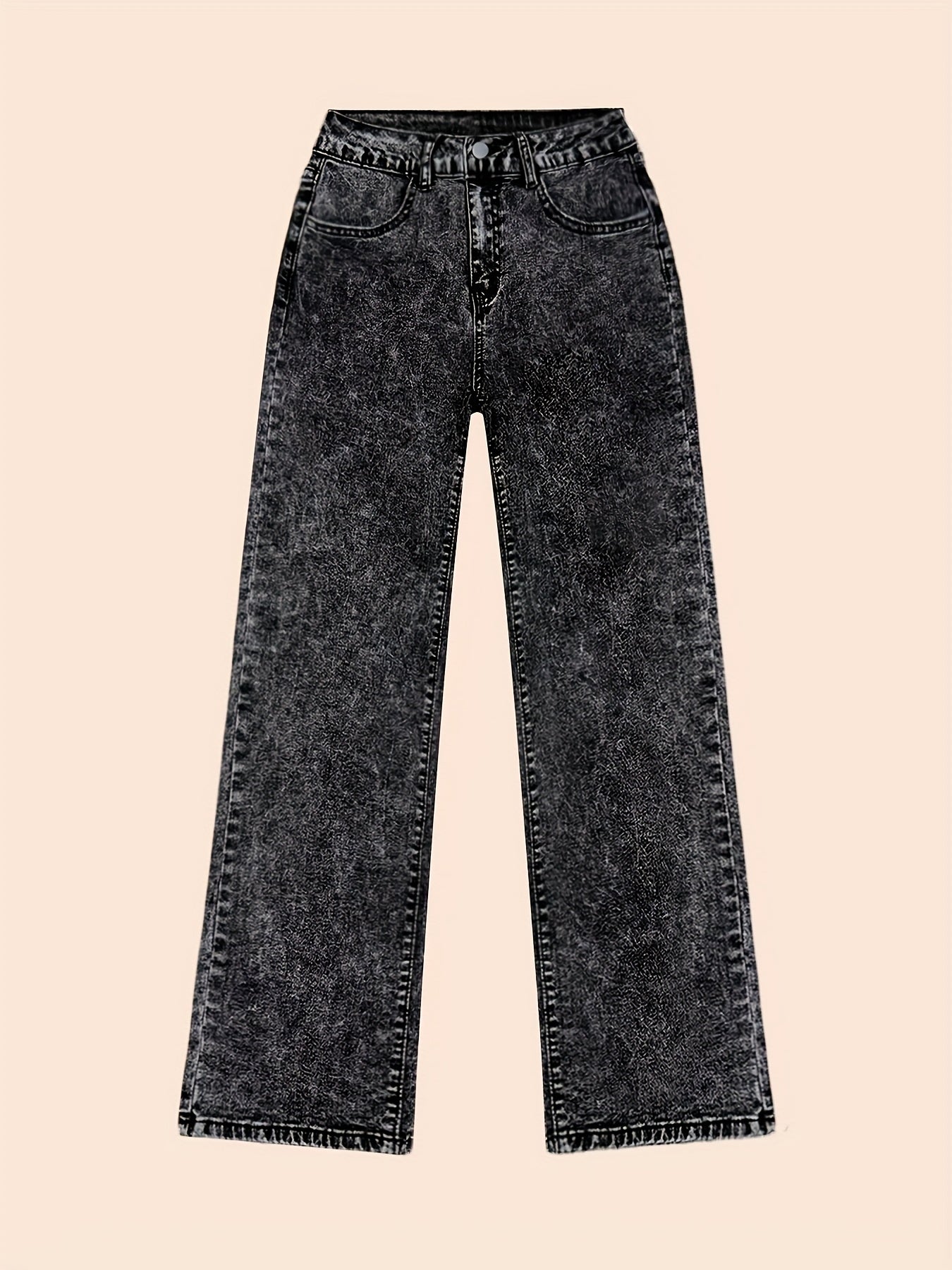 Stone Wash Street Wide-Leg Jeans