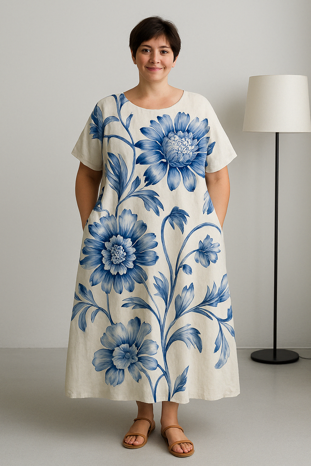 Loose Fit Tummy Covering Dress | ROSE