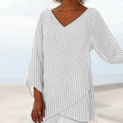 Serenya - Draped Stripe Top