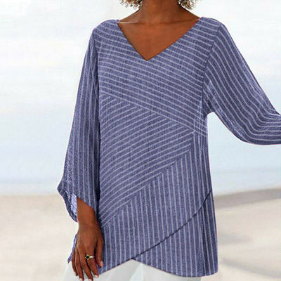 Serenya - Draped Stripe Top