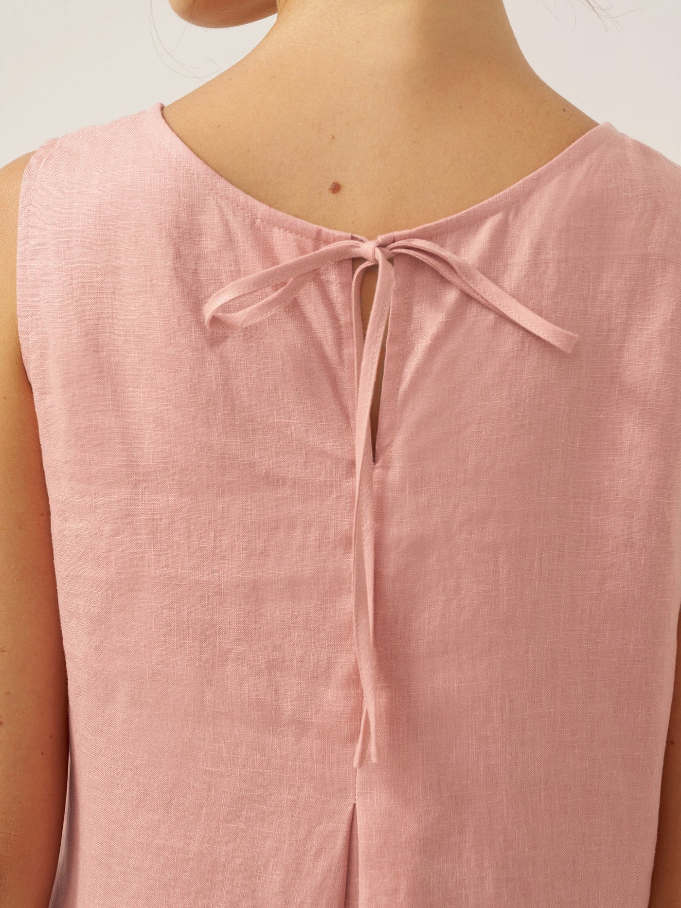 100% Linen Sleeveless A-Line Maxi Dress TARA