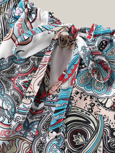 Paisley Print Flowy A-Line Midi Dress