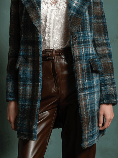 Vintage Check Wool Blend Coat