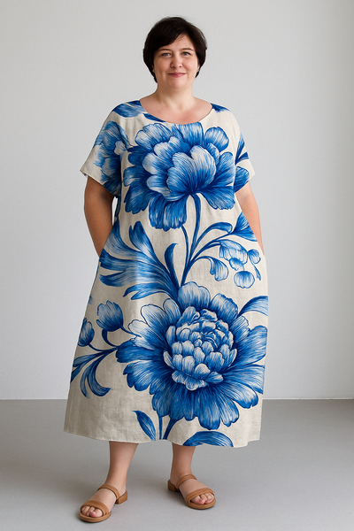 Loose Fit Tummy Covering Dress | ROSE