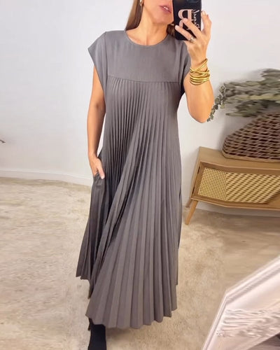 Sophia - Elegant Spliced Pleated Maxi Dress