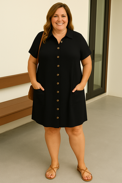 Button Tummy Covering Dress | MELBOURNE