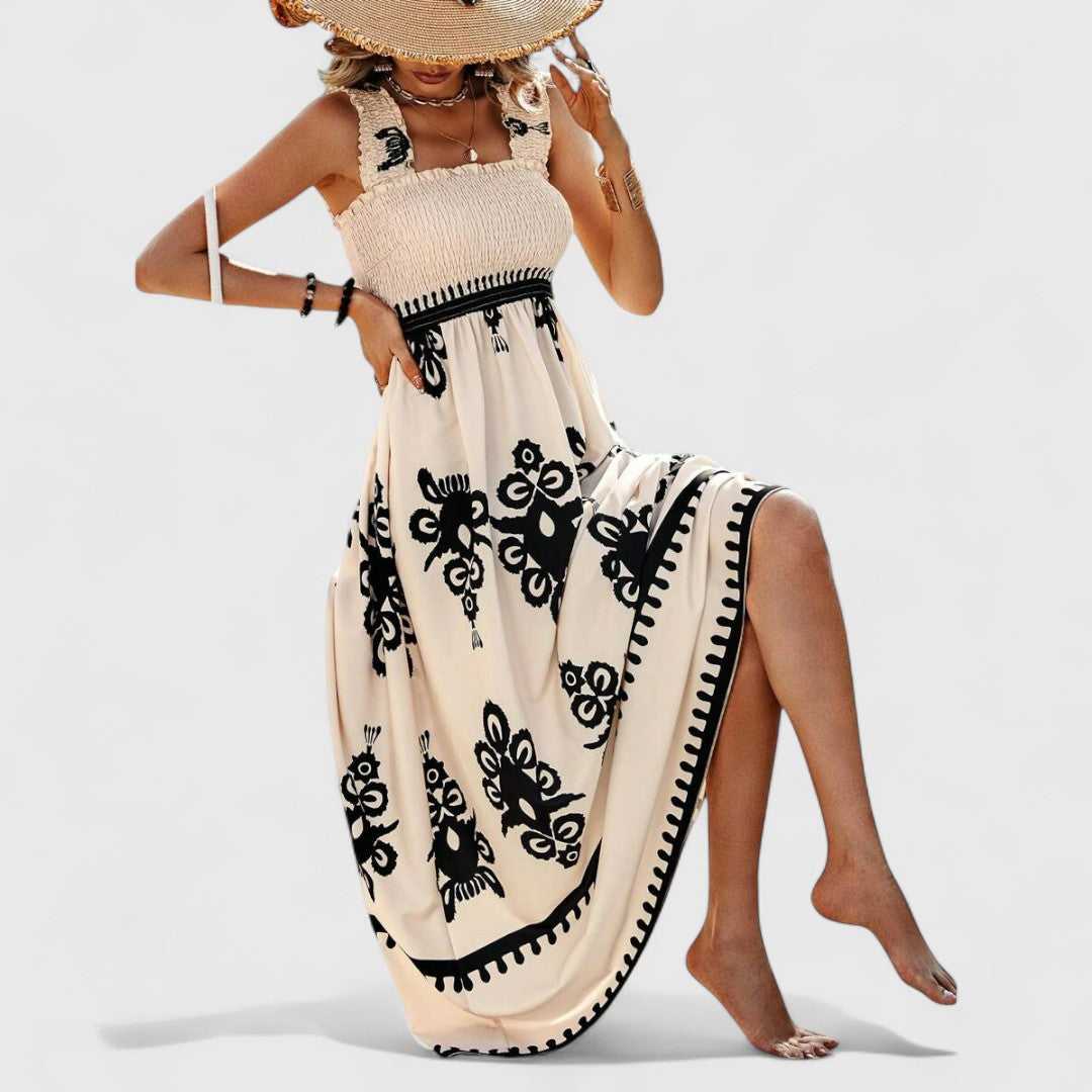 CHANELL - ELEGANT FLOWY BOHO MAXI DRESS