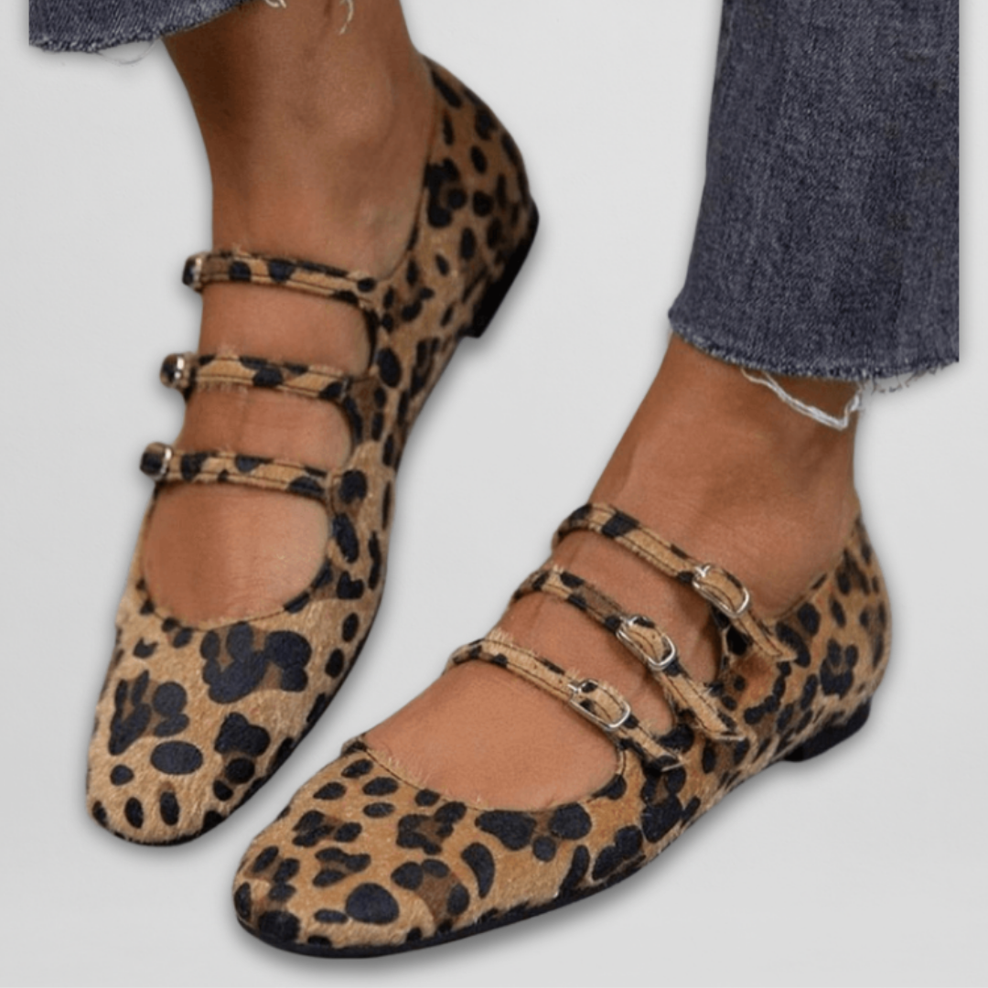 Adonise | Elegant Ballerinas with Animal Print