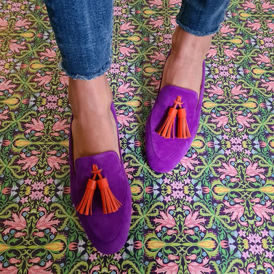 Rina | Purple loafers with tassels