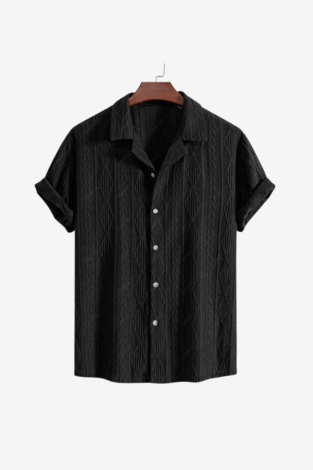 Retro Patterned Linen Shirt