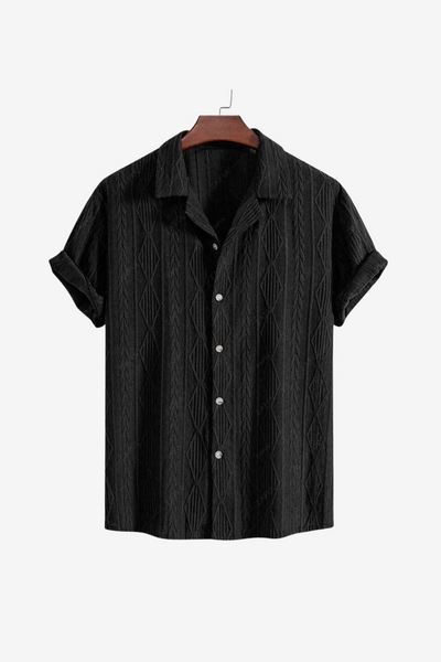 Retro Patterned Linen Shirt