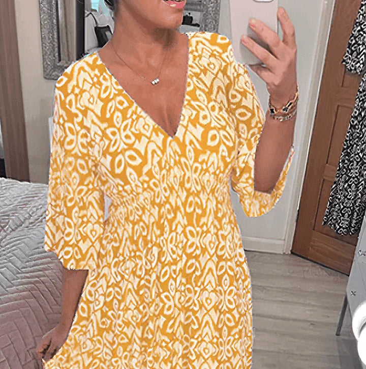 V-Neckline floral dress