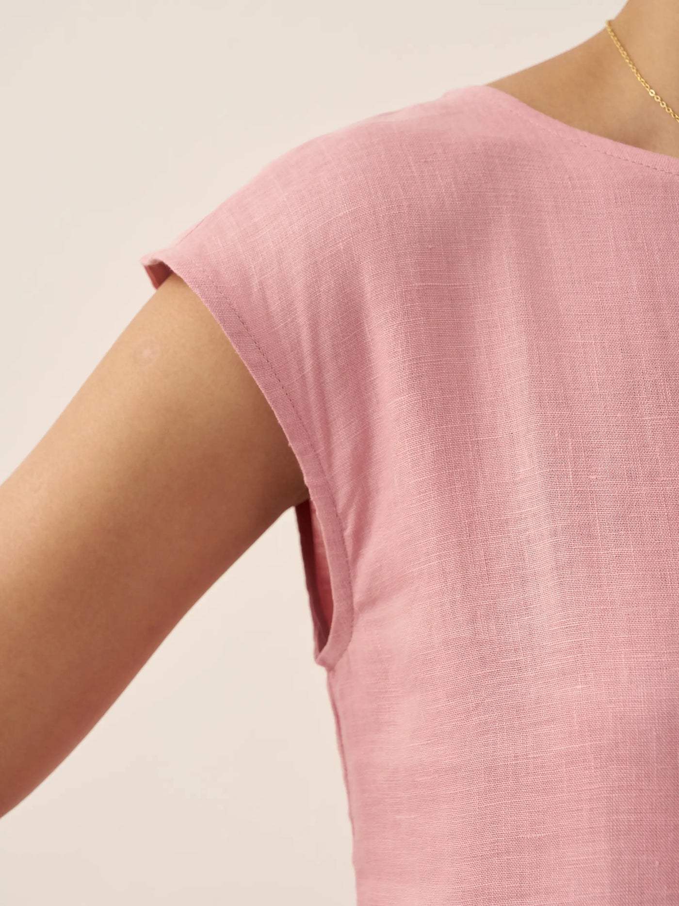 100% Linen Cap Sleeve Washed Maxi Dress JOAN