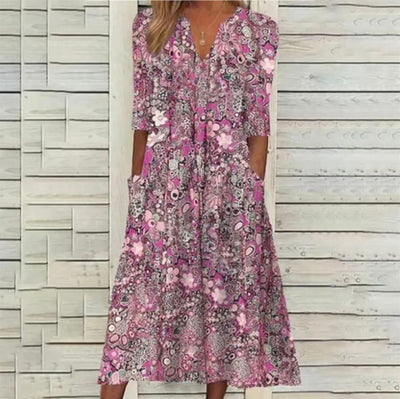 ELEGANT SUMMER DRESS WITH BELLY COVERAGE