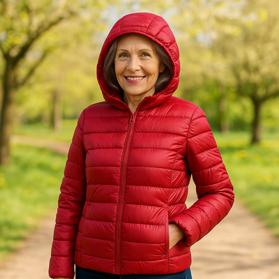 Metta Padded Mid-Season Jacket | Red