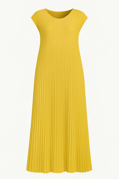 Pleated Tummy Covering Dress | LONDON