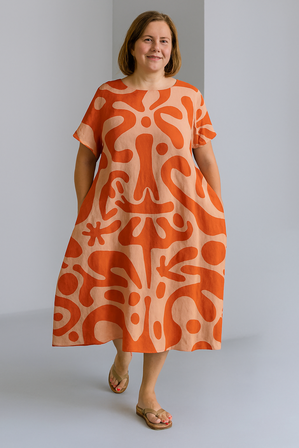 Vibrant Tummy Covering Dress | PEONY