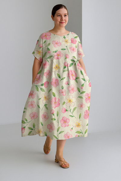 Loose Fit Tummy Covering Dress | ROSE