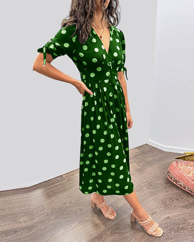 Nipa - Polka Dot V-Neck Dress