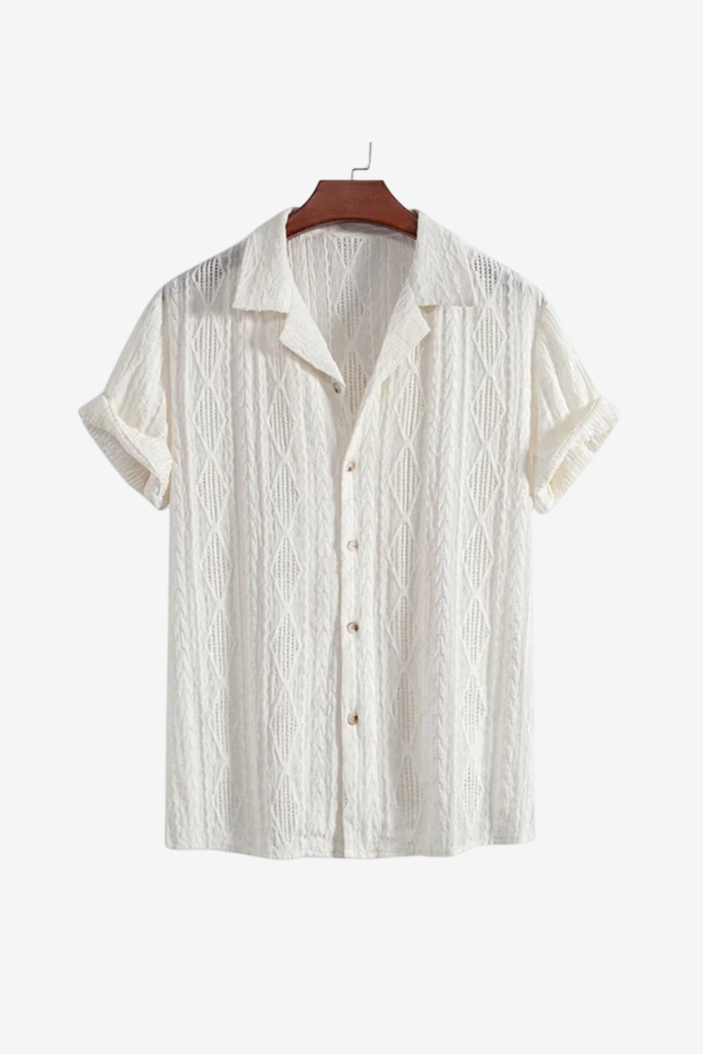 Retro Patterned Linen Shirt