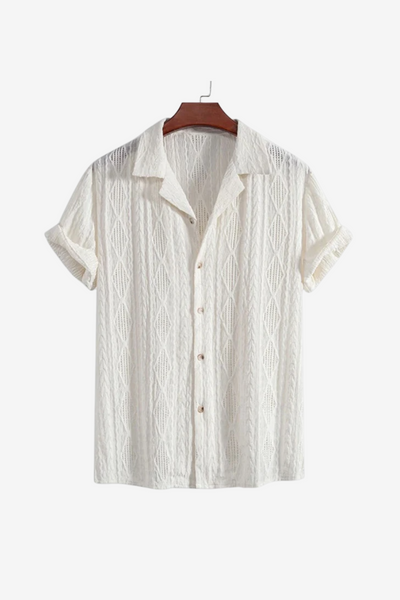 Retro Patterned Linen Shirt