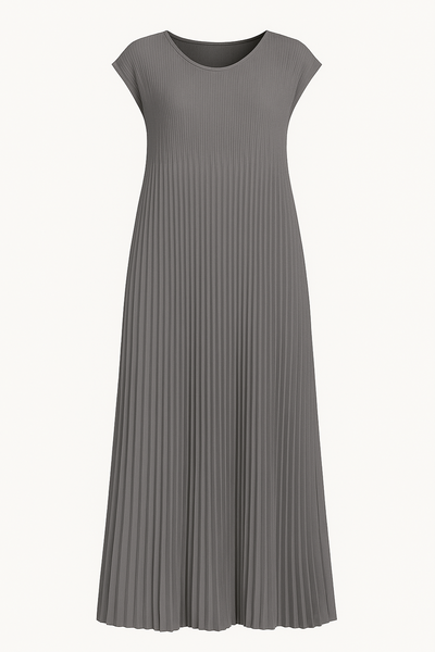 Pleated Tummy Covering Dress | LONDON