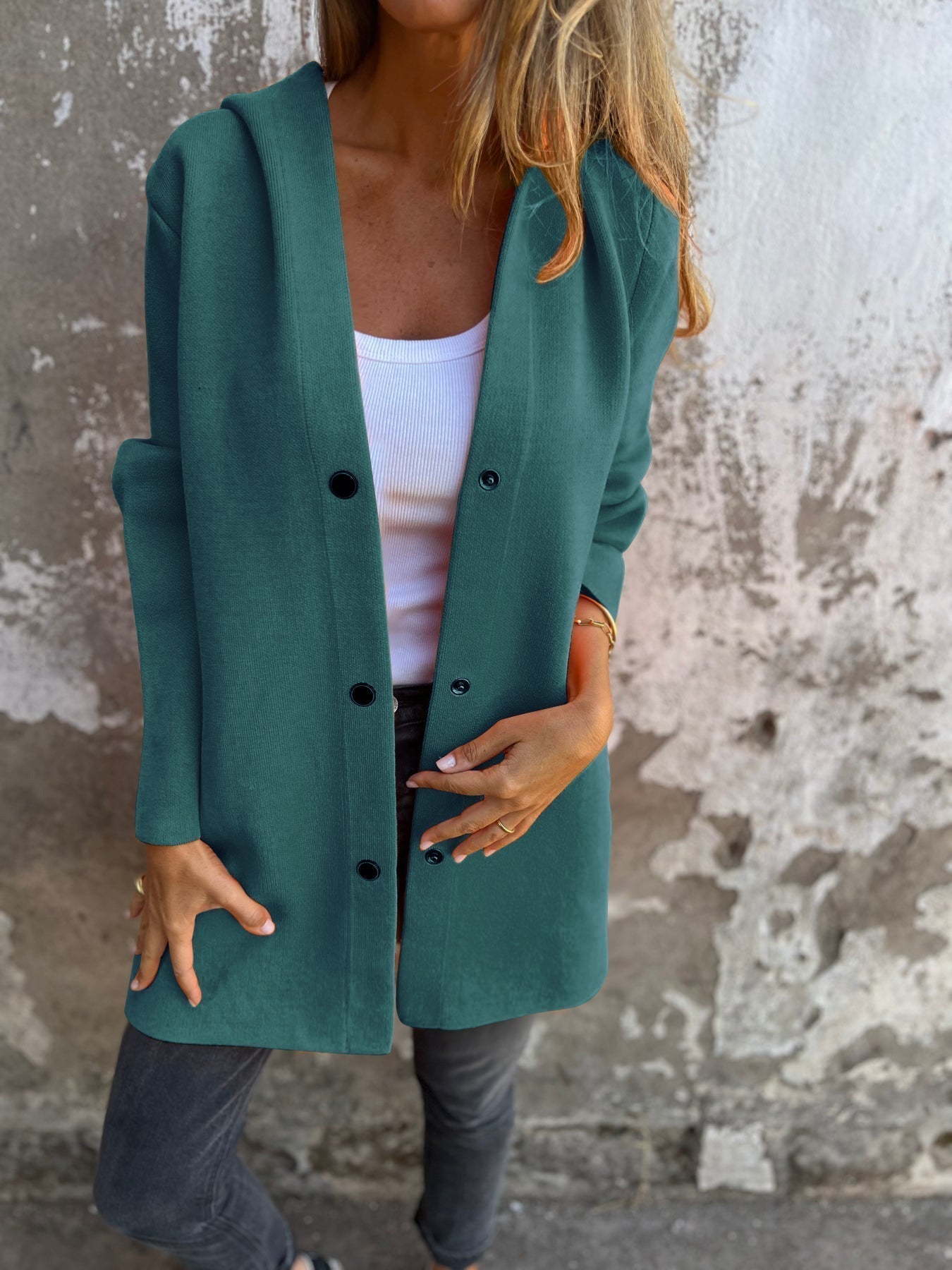 Jacqueline | Loose Hoodie Jacket with Buttons