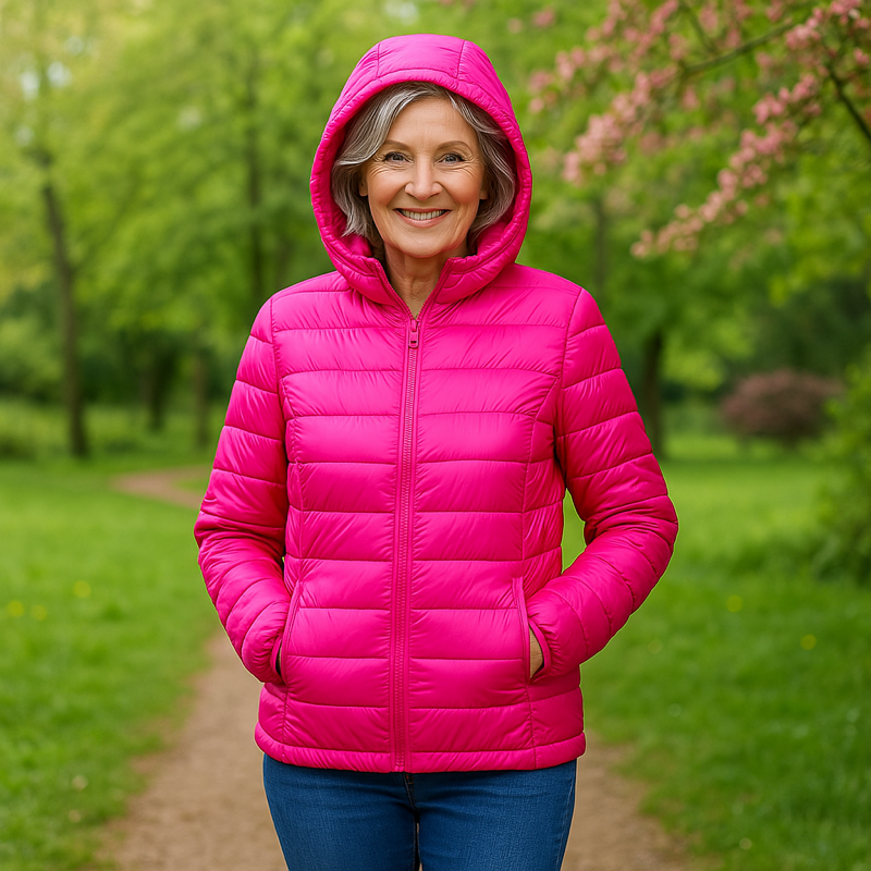 Metta Padded Mid-Season Jacket | Bright Pink