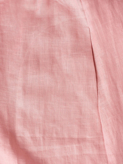 100% Linen Loose Fit Button Waist Gathered Maxi Dress LUNA