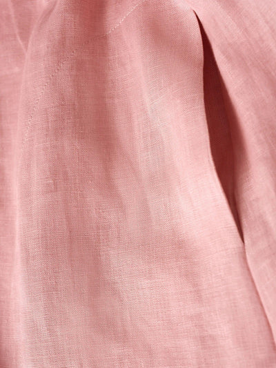 100% Linen Loose Fit Button Waist Gathered Maxi Dress LUNA