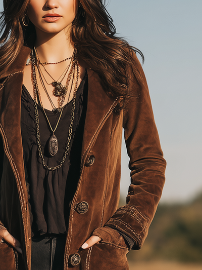 Retro Lapel Velvet Coat