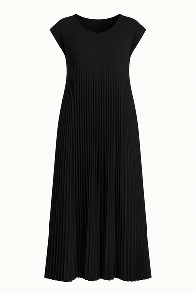 Pleated Tummy Covering Dress | LONDON