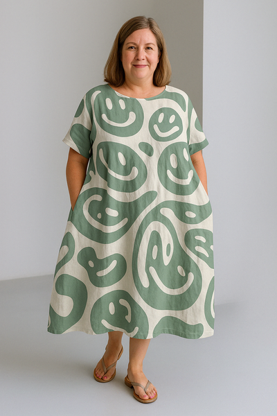 Vibrant Tummy Covering Dress | PEONY
