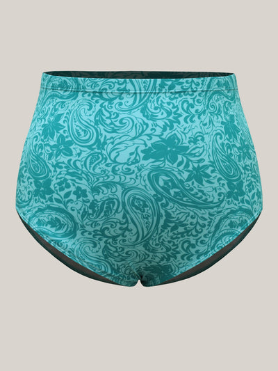 Paisley Print Twist Front Swim Dress