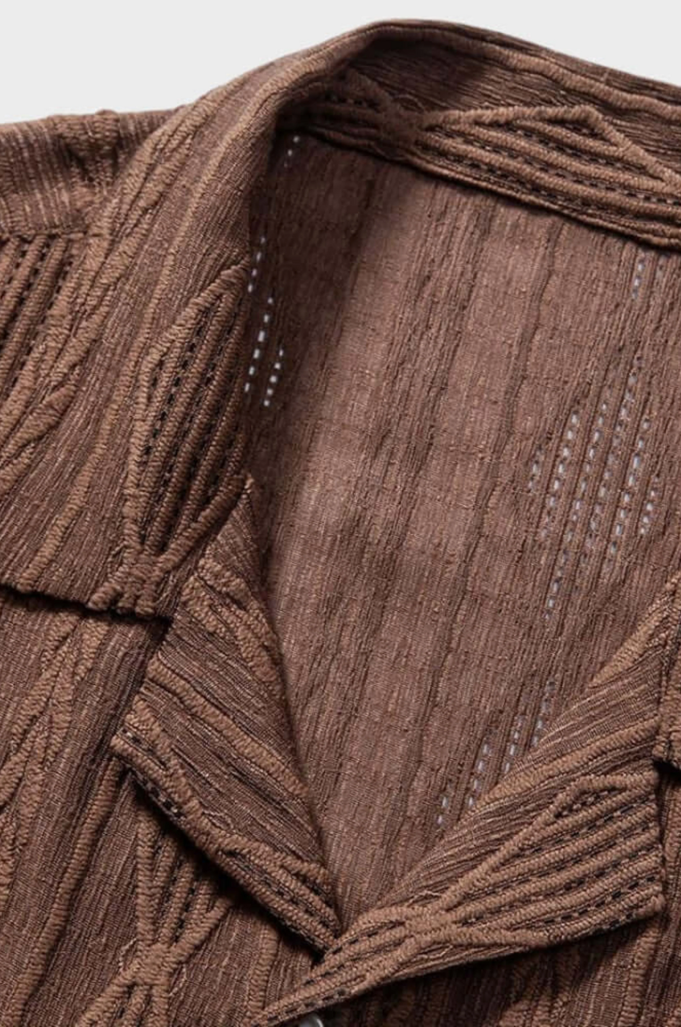 Retro Patterned Linen Shirt