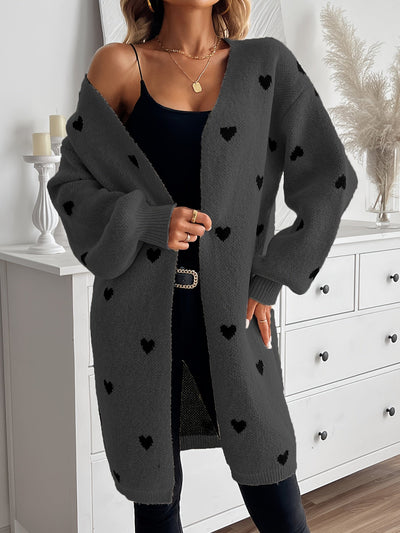 Anne - Elegant Heart Pattern Cardigan