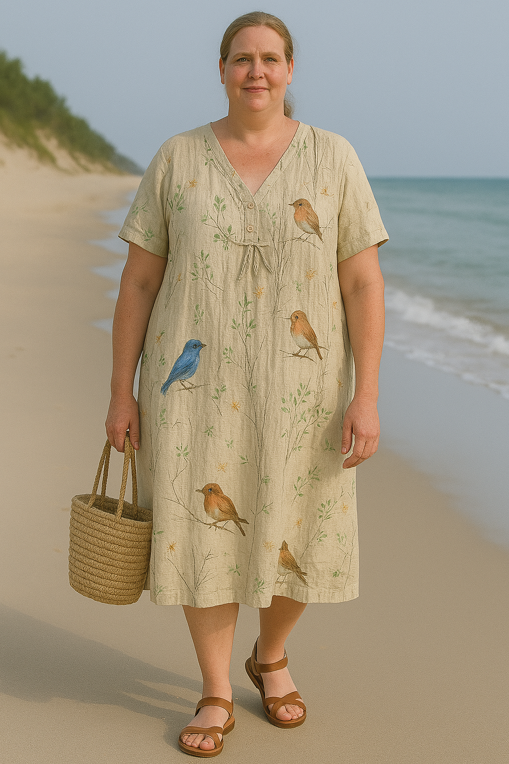 Floral Tummy Covering Dress | BEGONIA