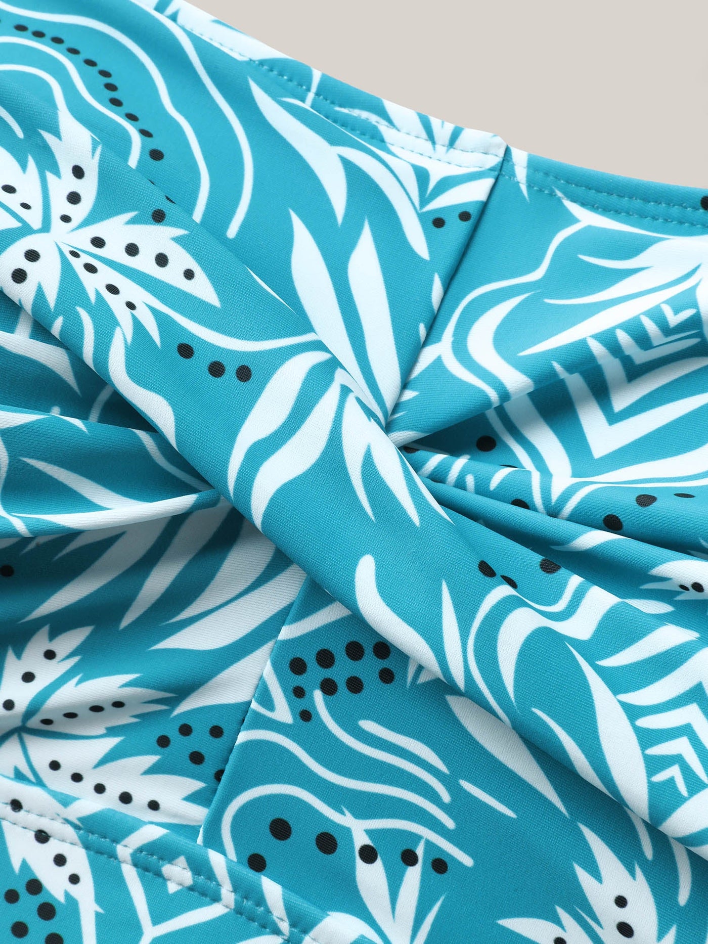 Twist Front Floral Print Swim Dress