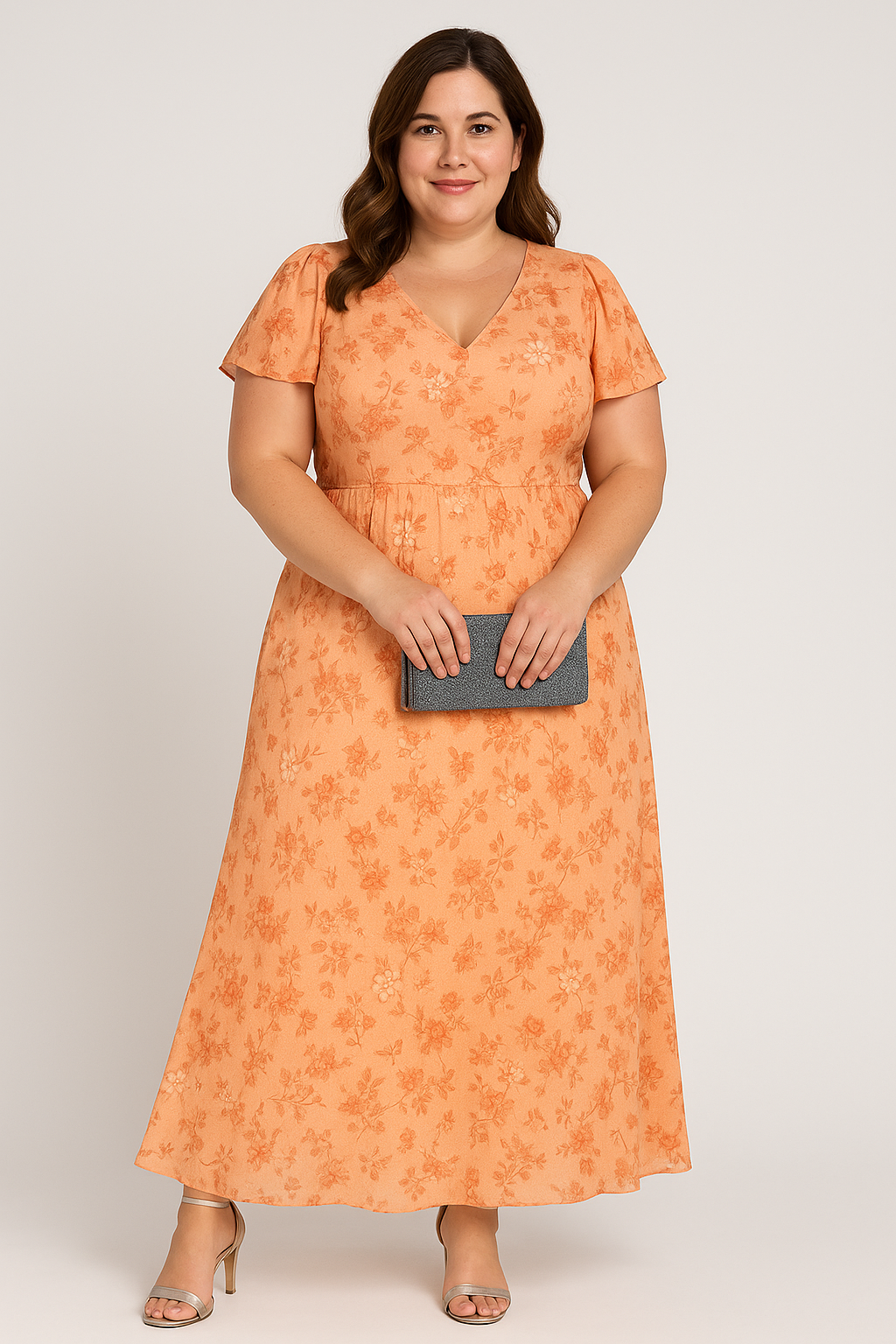 Floral V-neck Tummy Covering Dress | AZALEA