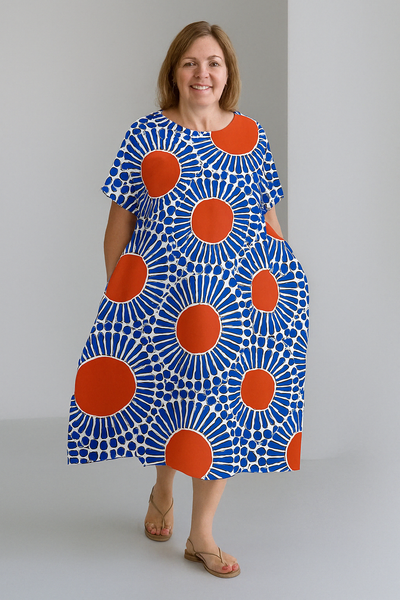 Vibrant Tummy Covering Dress | PEONY