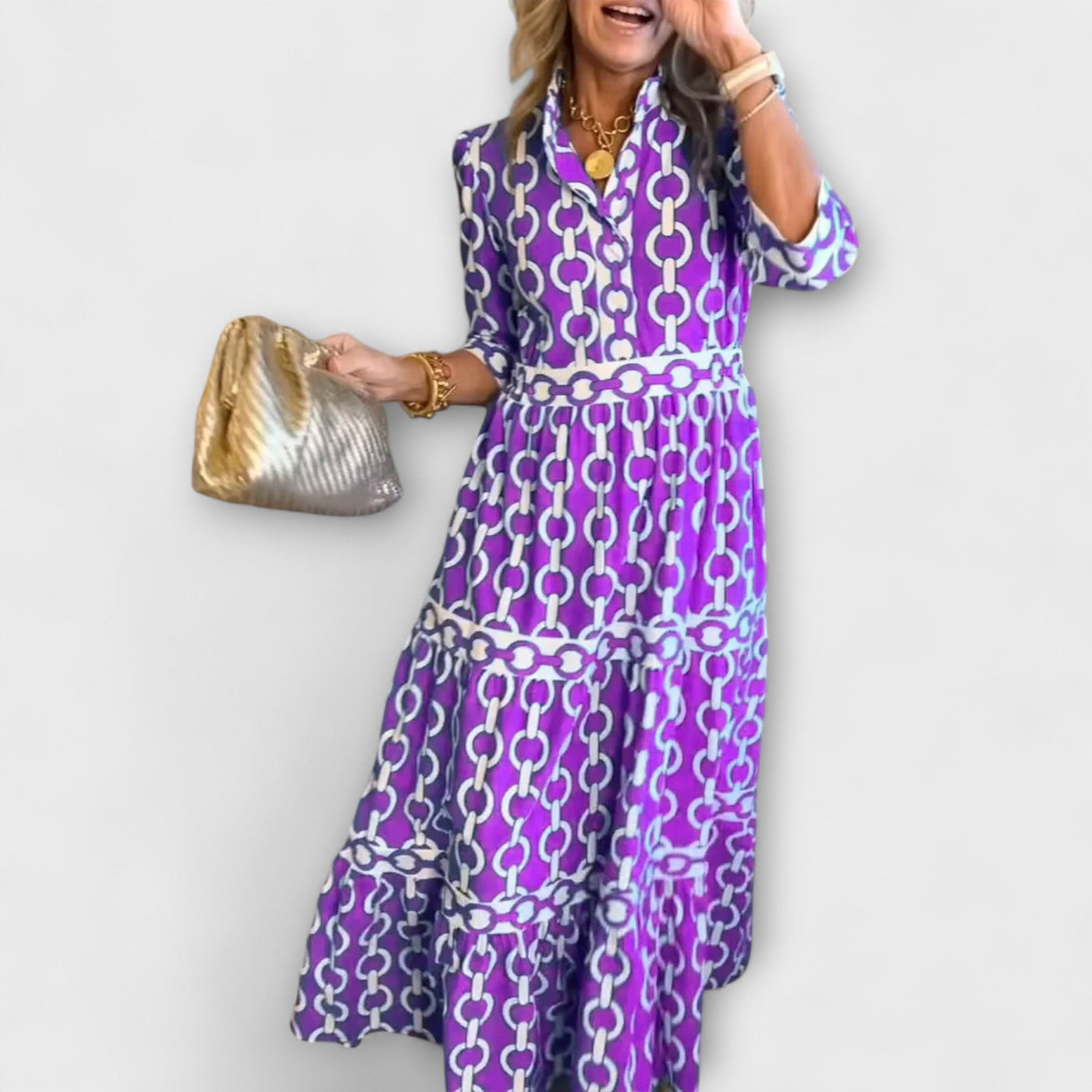 SELMA | MIDI DRESS WITH CHAIN PATTERN