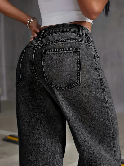 Stone Wash Street Wide-Leg Jeans