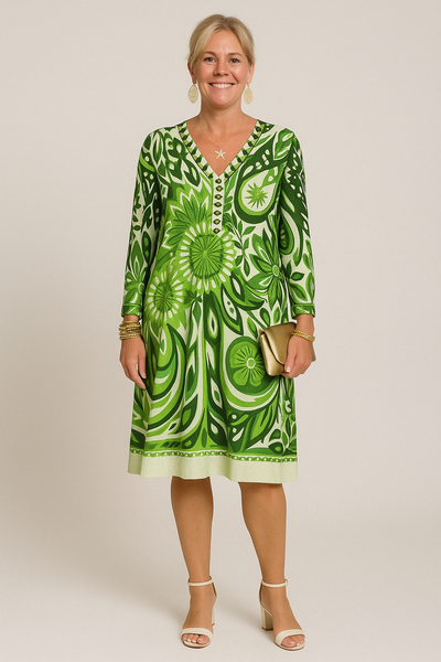 Flowered Tummy Covering Dress | SUNFLOWER