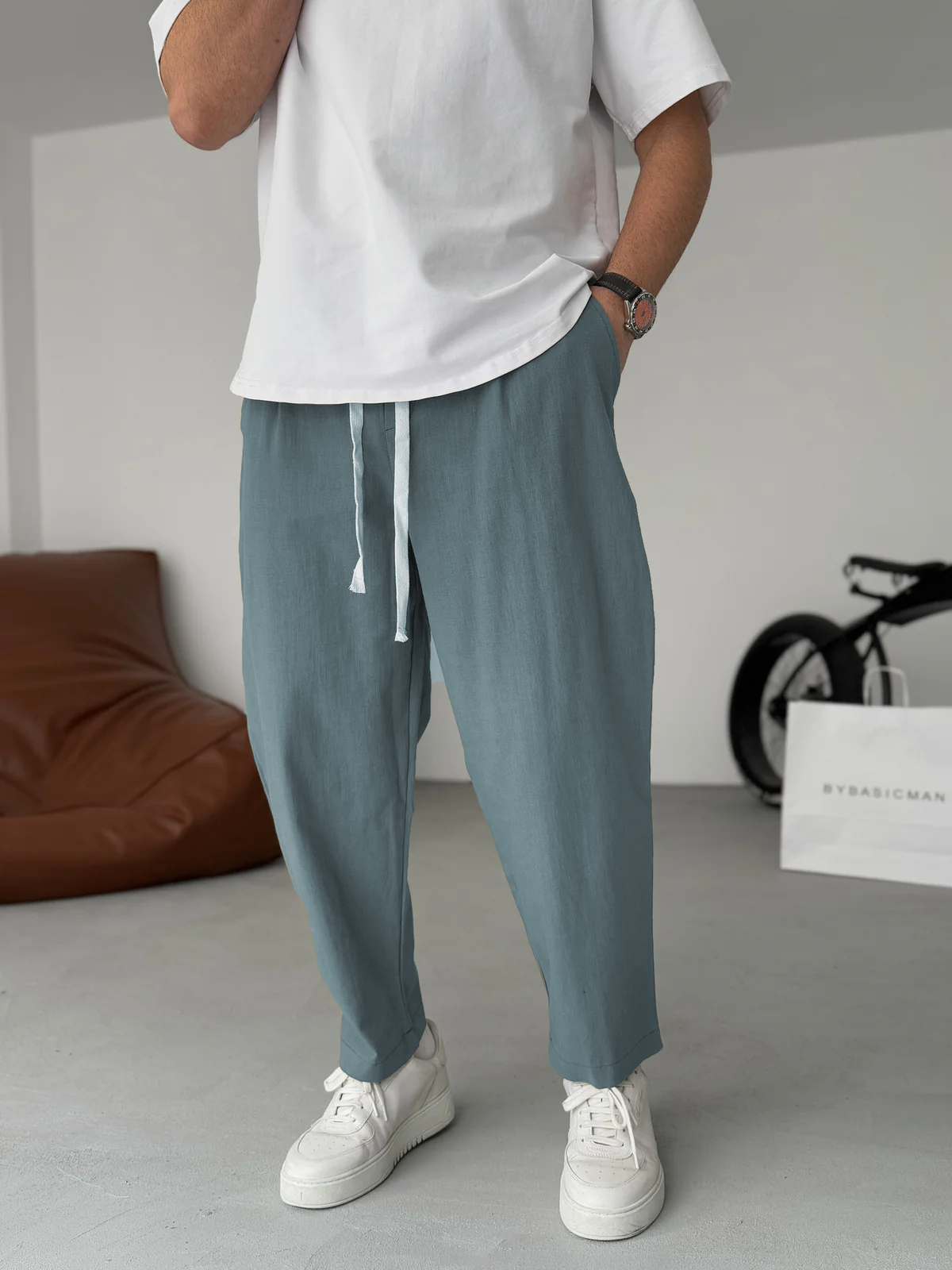 Straight-leg Linen Trousers