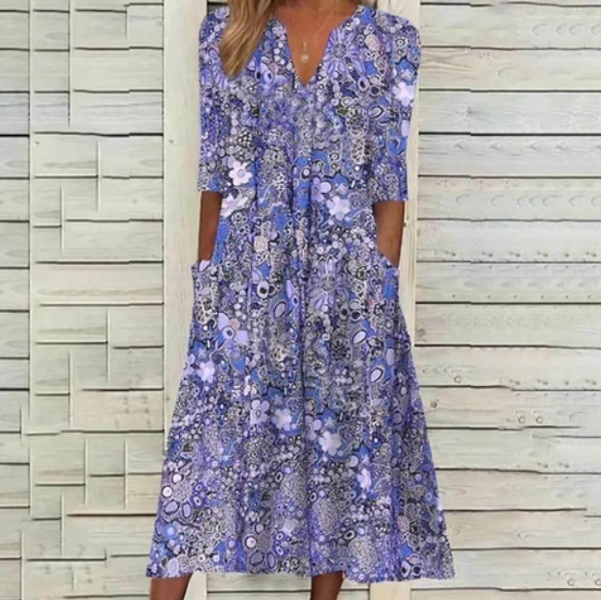 ELEGANT SUMMER DRESS WITH BELLY COVERAGE