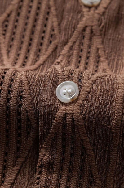 Retro Patterned Linen Shirt