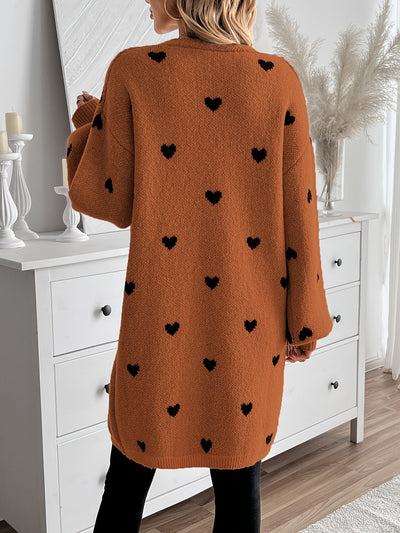 Anne - Elegant Heart Pattern Cardigan