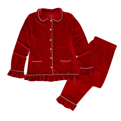 VELOUR ROUGE - Women's Two Piece Long Matching Pyjama Set